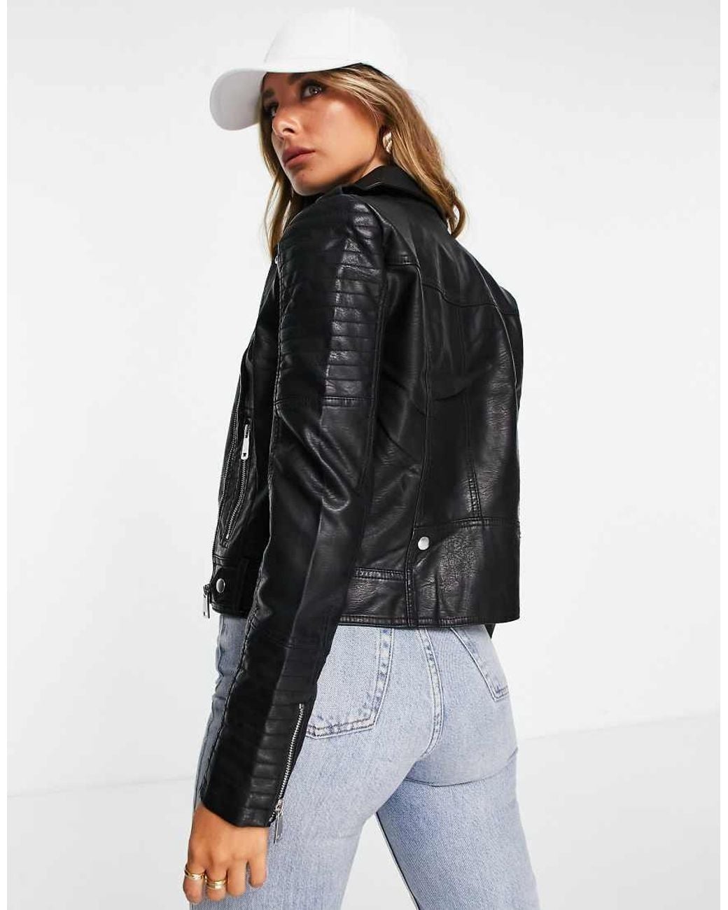 Vero Moda Black Faux Leather Biker Jacket
