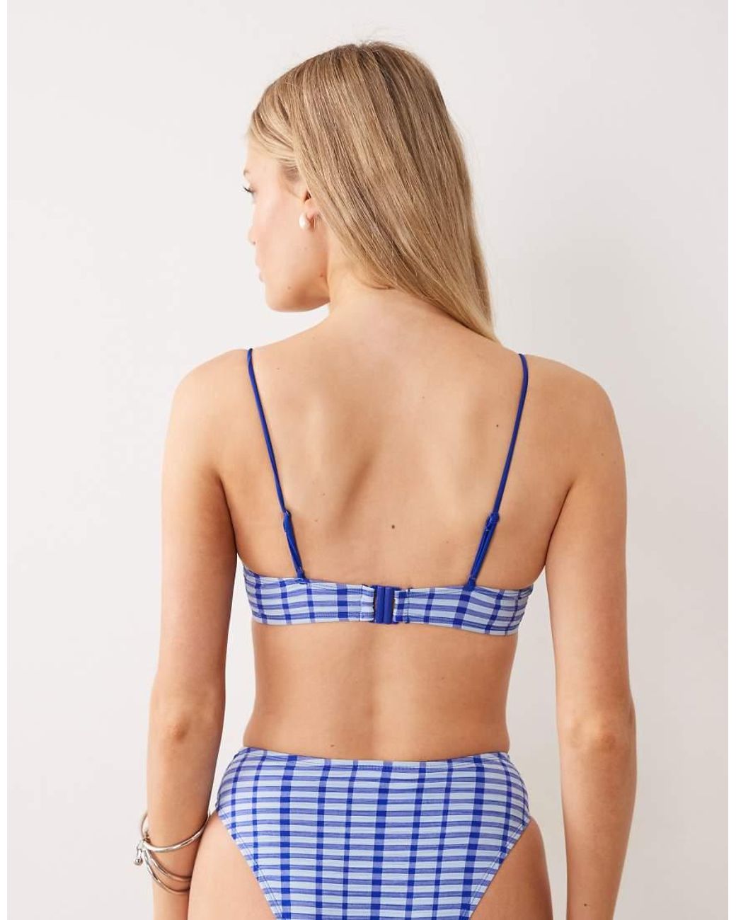 ASOS Blue Gigi Textured U-wire Bikini Top