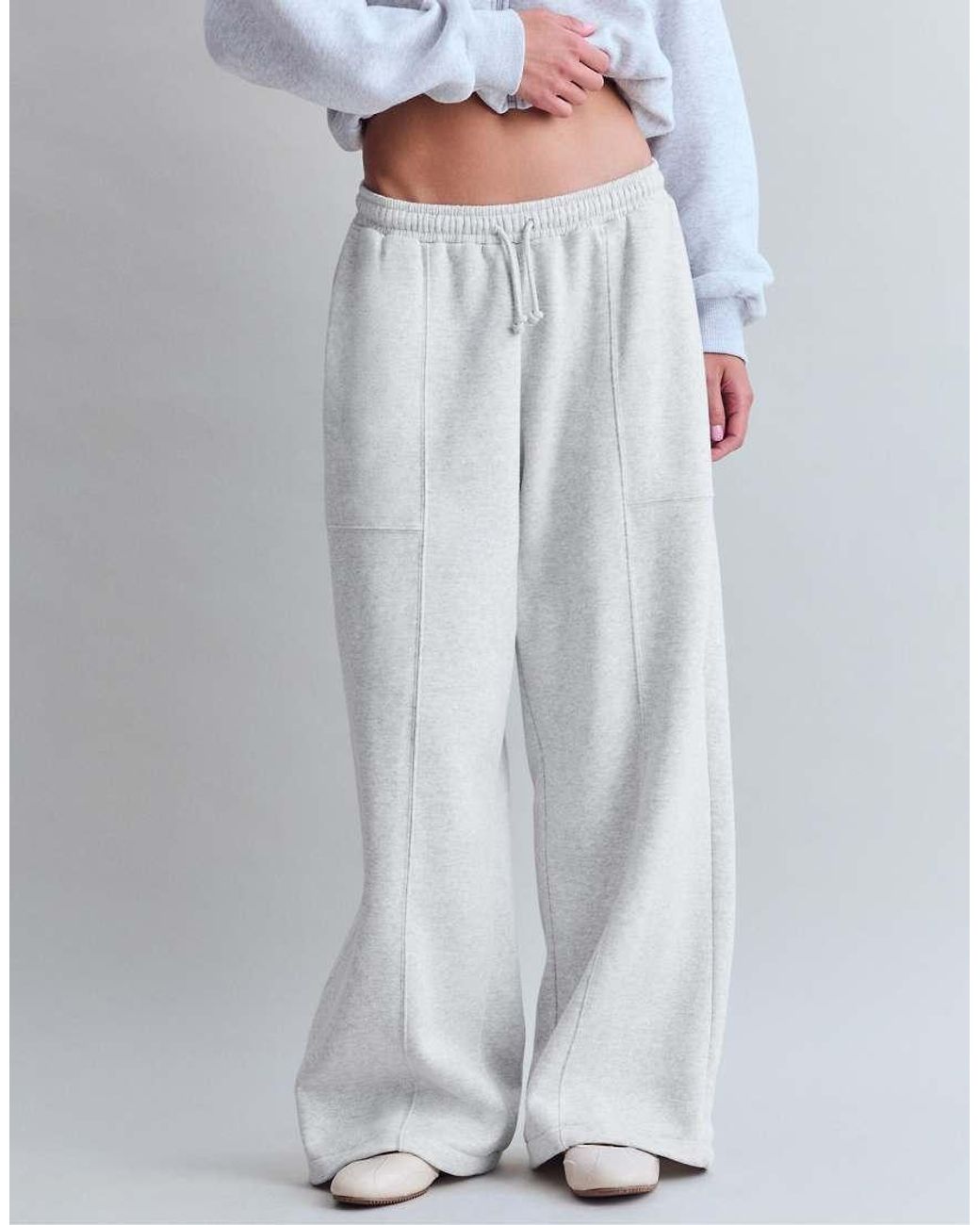 Stradivarius Blue Cotton Plush Barrel joggers