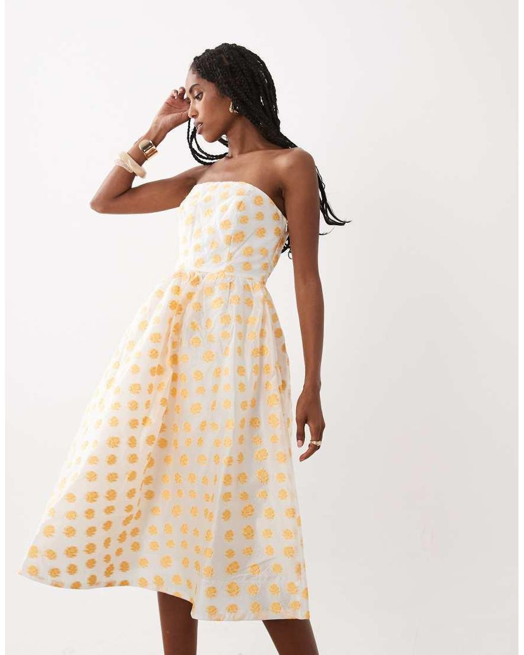 True Decadence Natural Bandeau Midi Dress