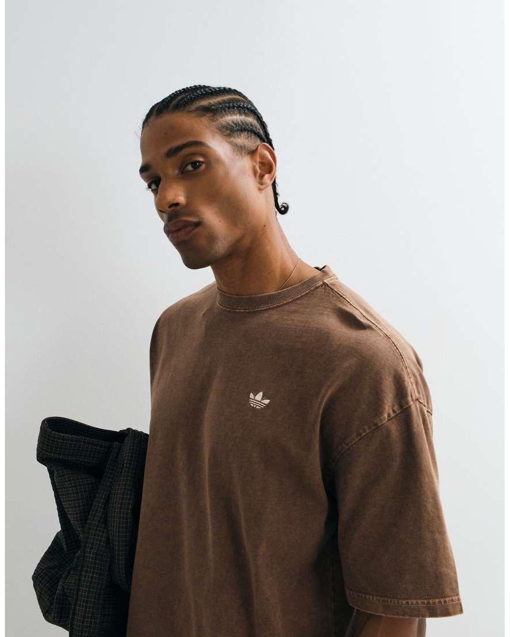Adidas Originals Brown Essential Loose Fit T-shirt for men
