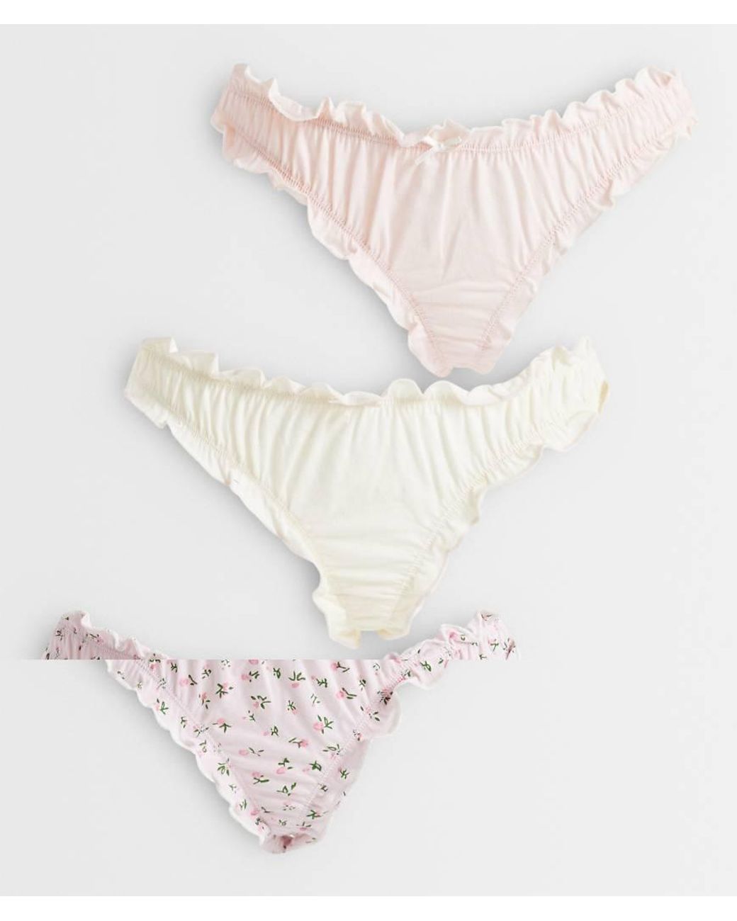 Wednesday's Girl White Wednesdays Girl 3 Pack Lace Edge Knicker Set