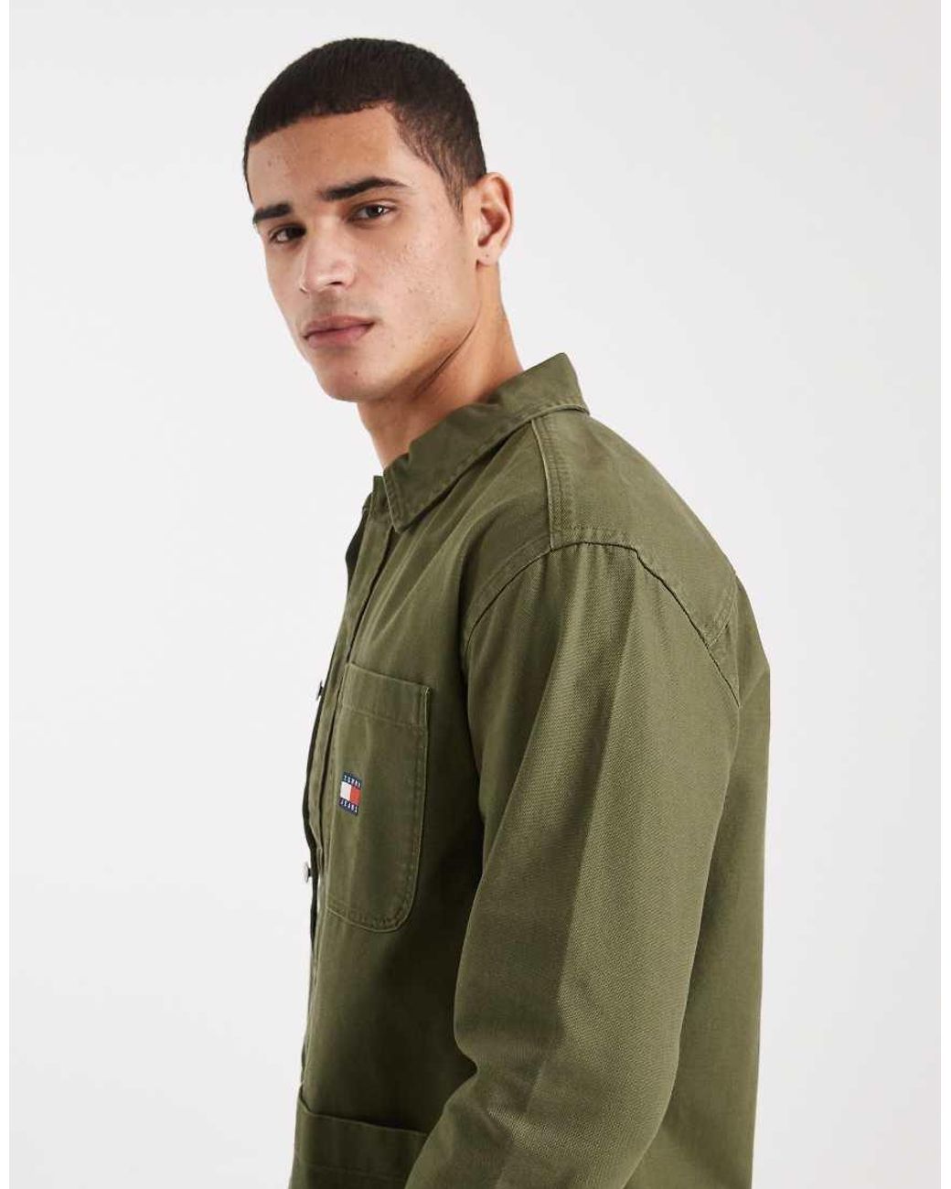 Tommy Hilfiger Green Pocket Logo Overshirt for men