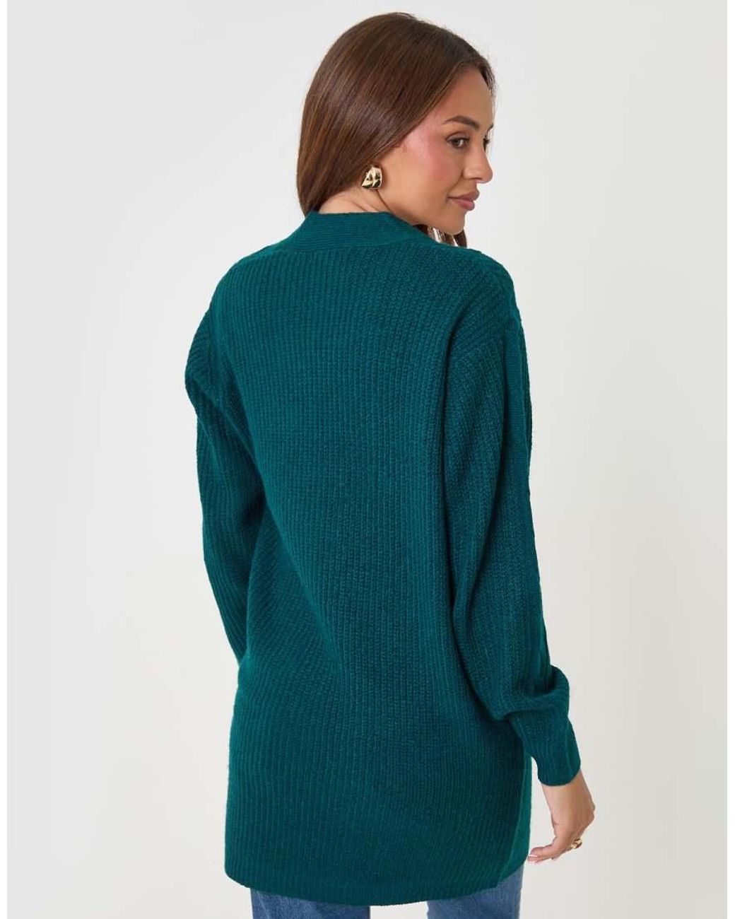 Threadbare Blue Cable Knit Open Cardigan