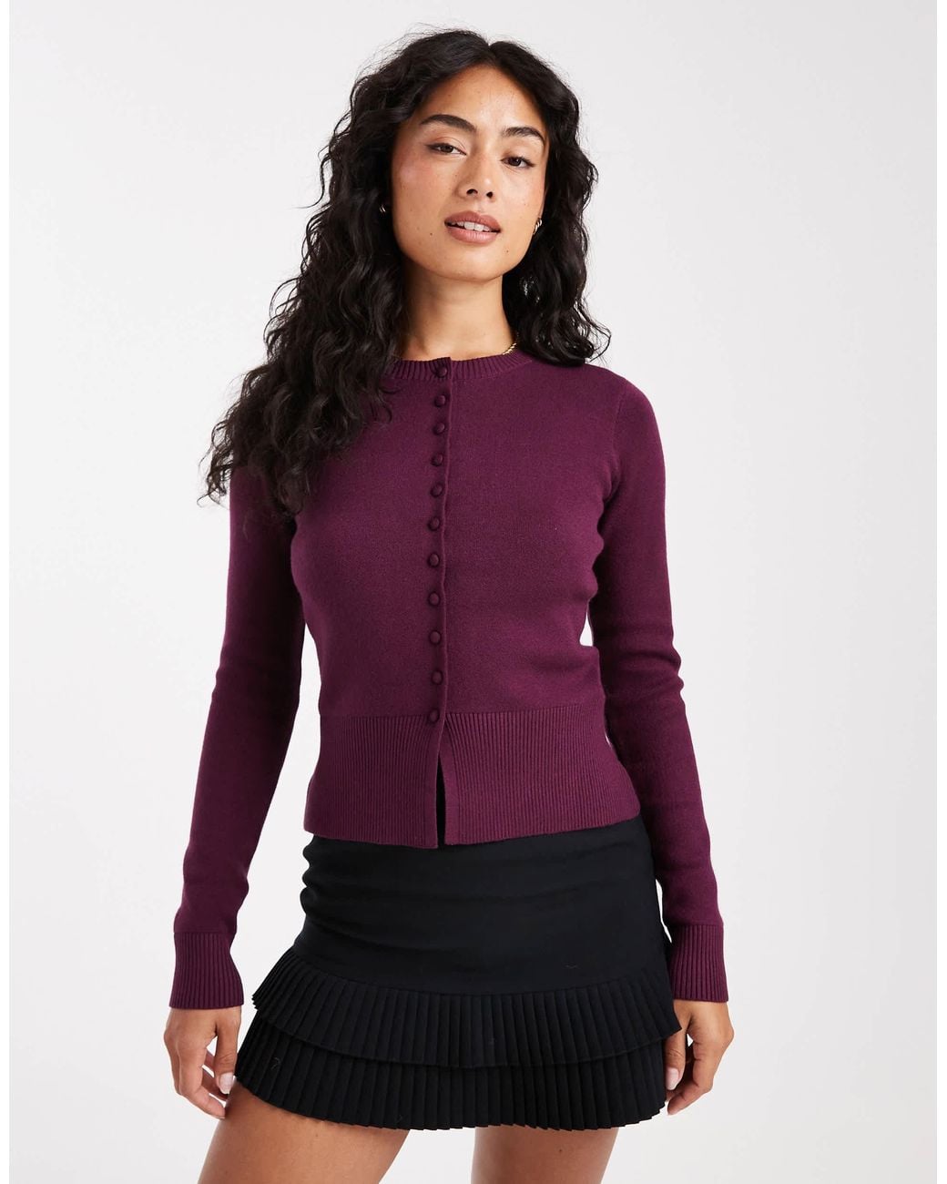 Threadbare Red Button Through Compact Cardigan