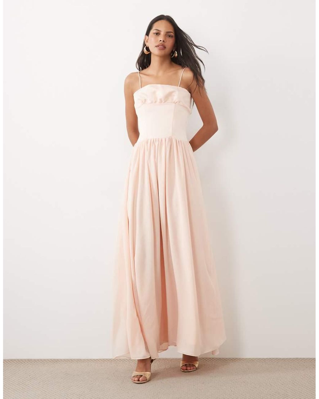 True Decadence Pink Corset Dropped Waist Maxi Dress