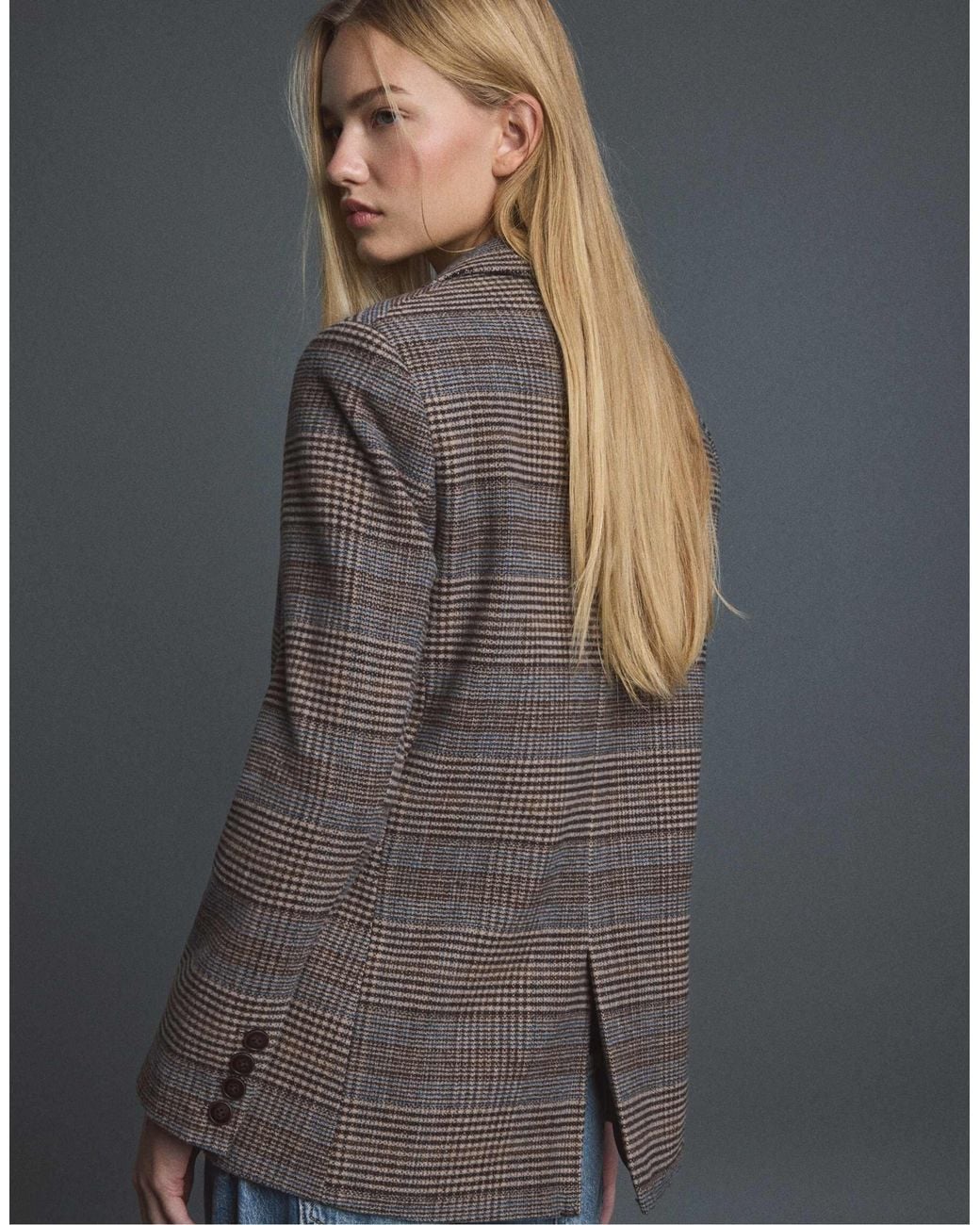 Stradivarius Blue Basic blazer aus wollmix