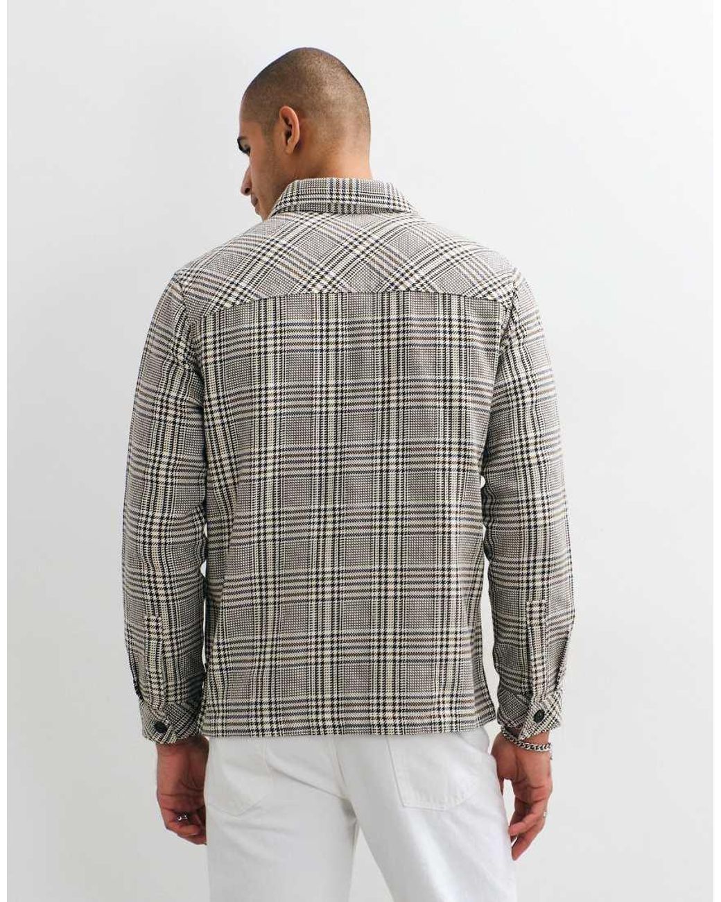 Barbour White Alderney Houndstooth Check Overshirt for men