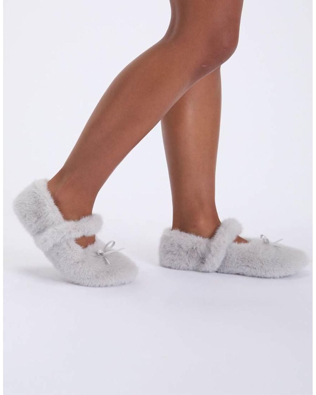 Boux Avenue Multicolor Fluffy Ballet Pump Slippers Strapped Mules Loungewear