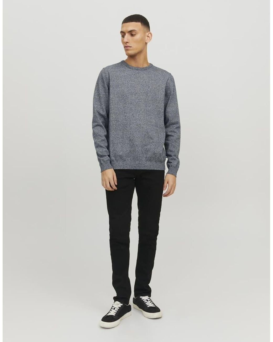 Jack & Jones Gray Knitted Pullover for men