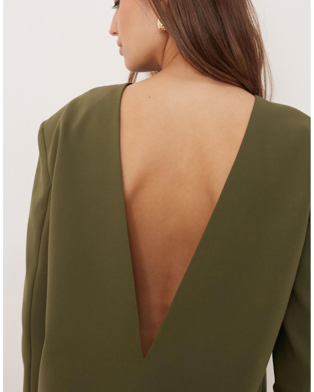 ASOS Tailored Shoulder Pad Shift Dress in Green | Lyst