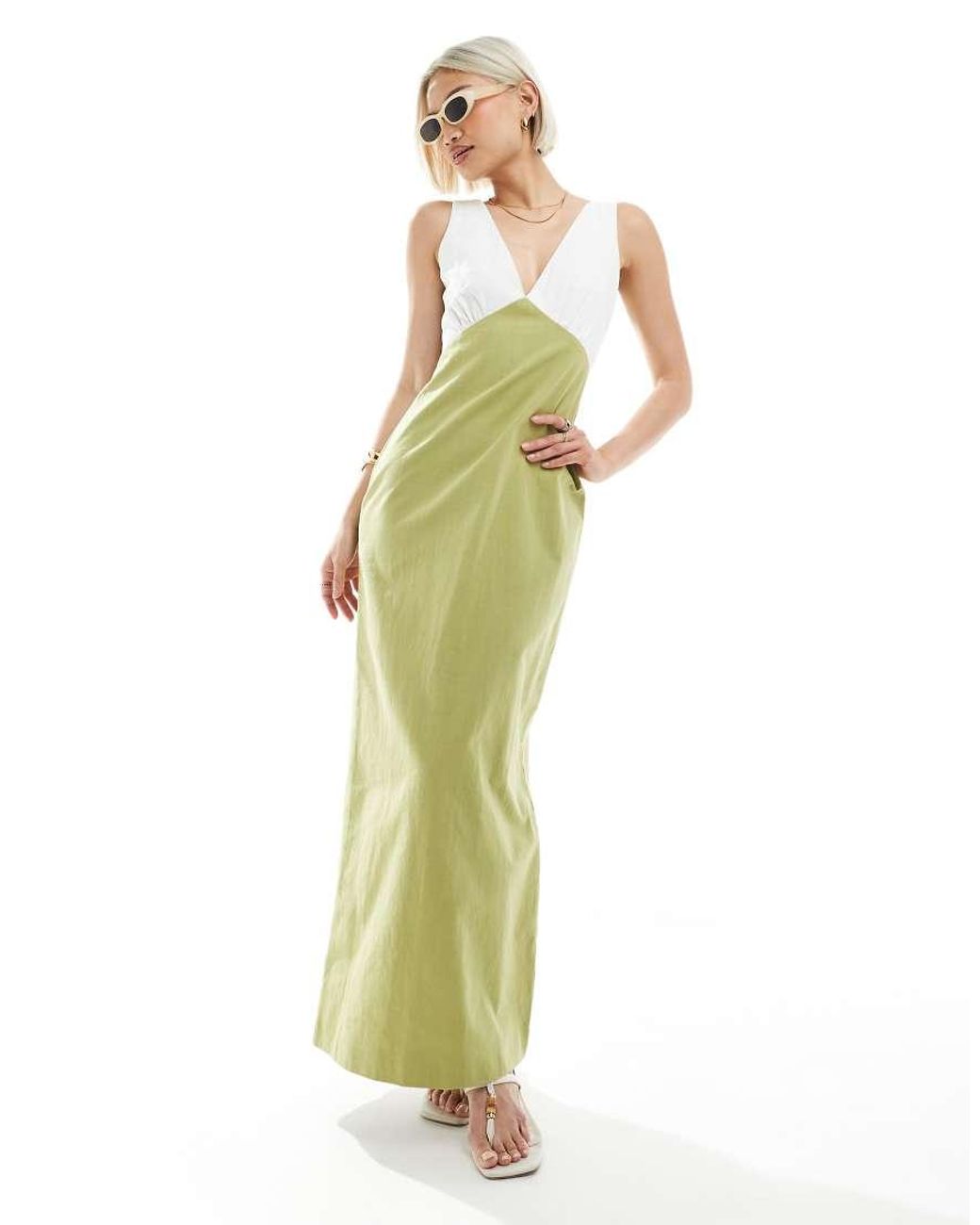 green emerald velvet dress Green Block Print Emma Dress X-Large / Green main image 1