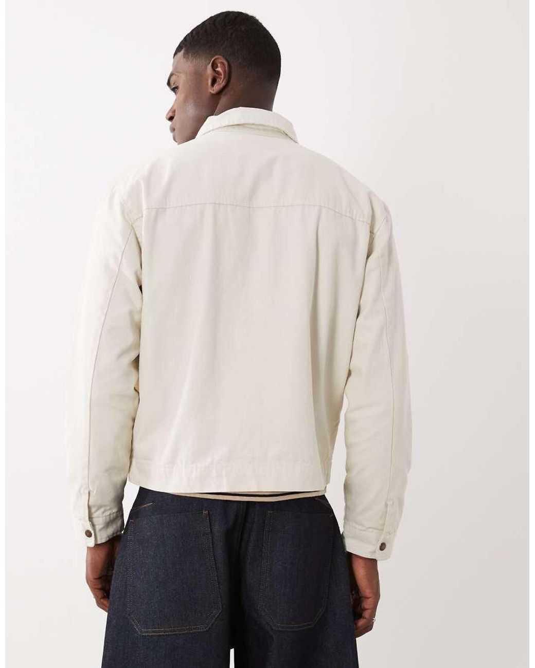 Cotton On White Harrington Jacket for men