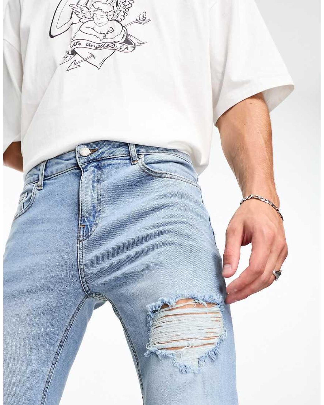 Vaqueros Ajustados Con De ASOS de hombre de color White