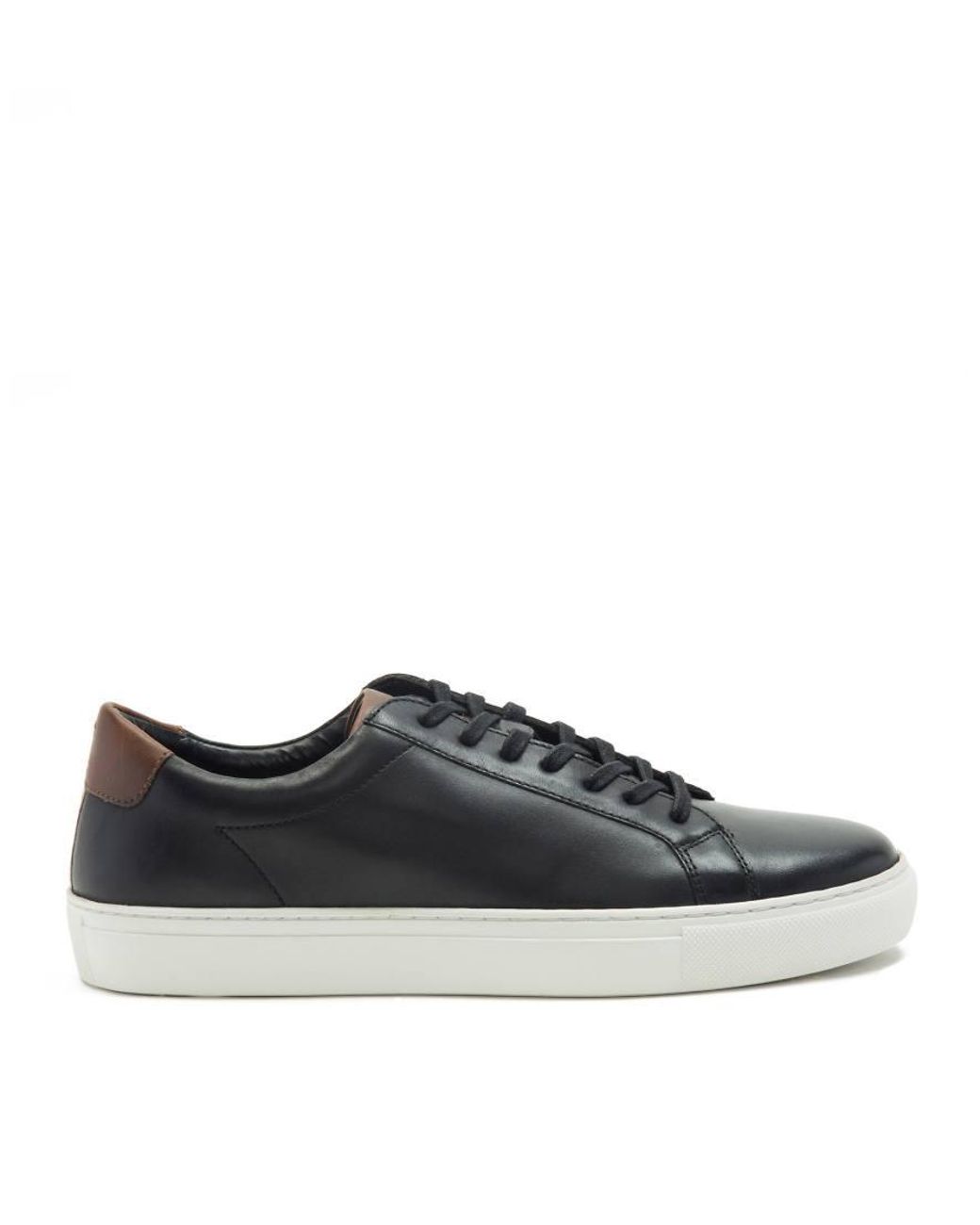 Thomas Crick Black Evers Casual Leather Trainers for men