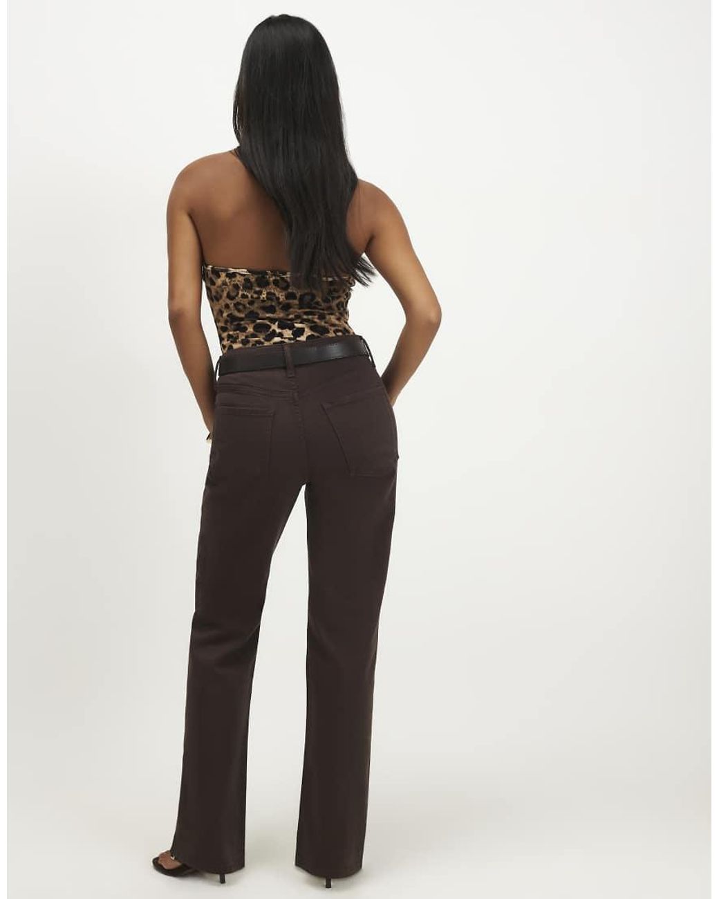 River Island Brown Stretch Straight Leg Jeans