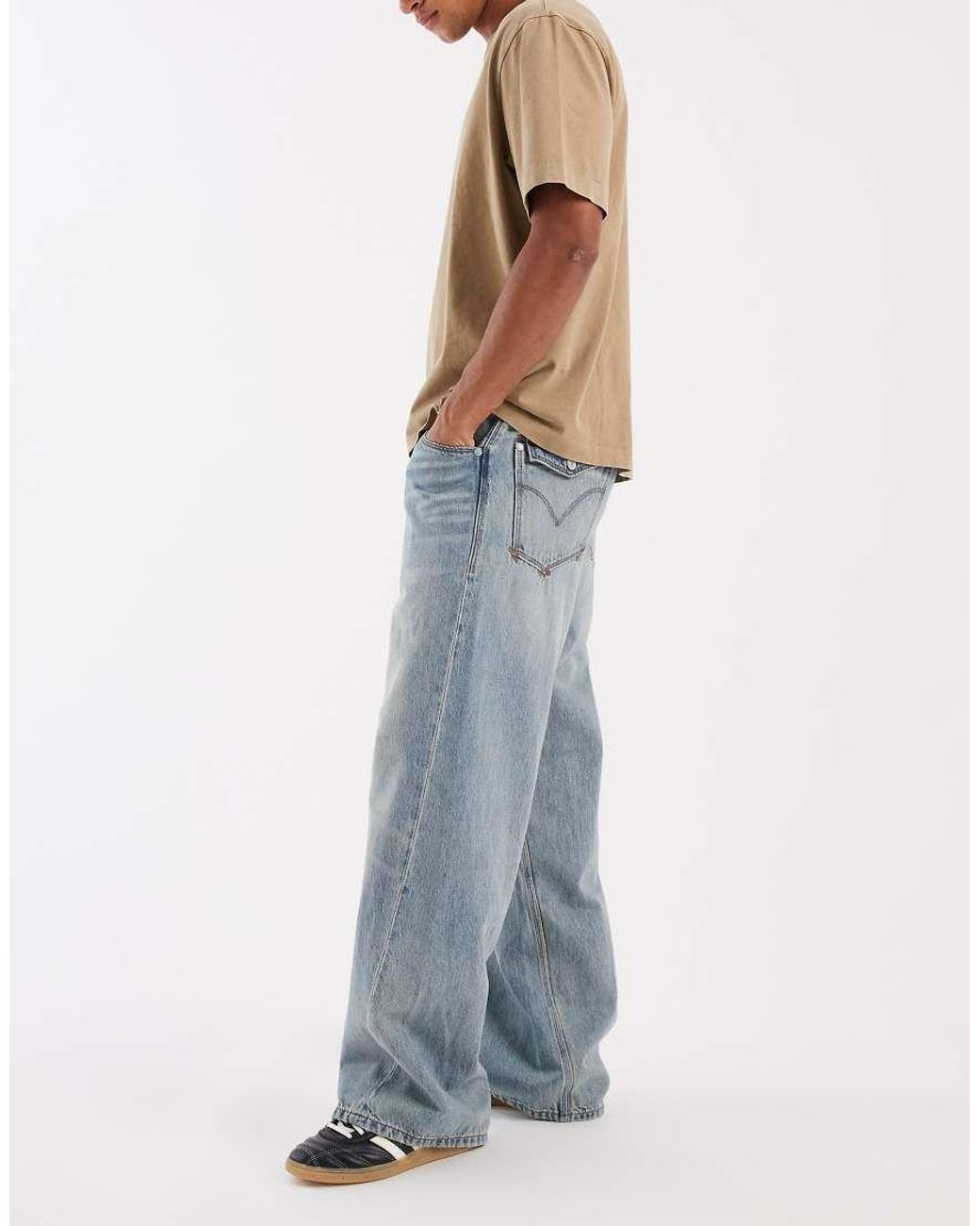 Levi's Blue Baggy Wide Leg Jeans for men