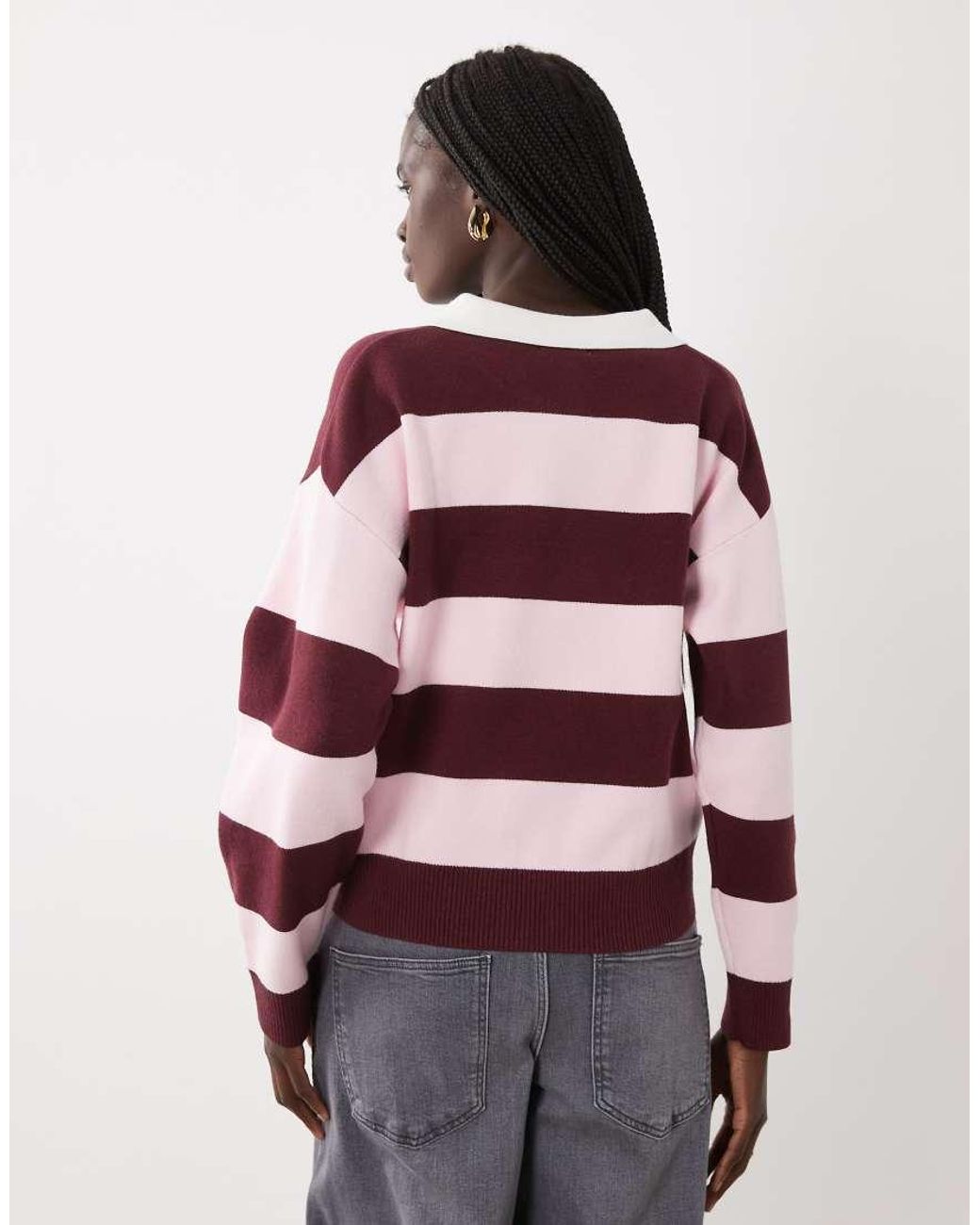 Mango Pink Teen Knitted Rugby Top