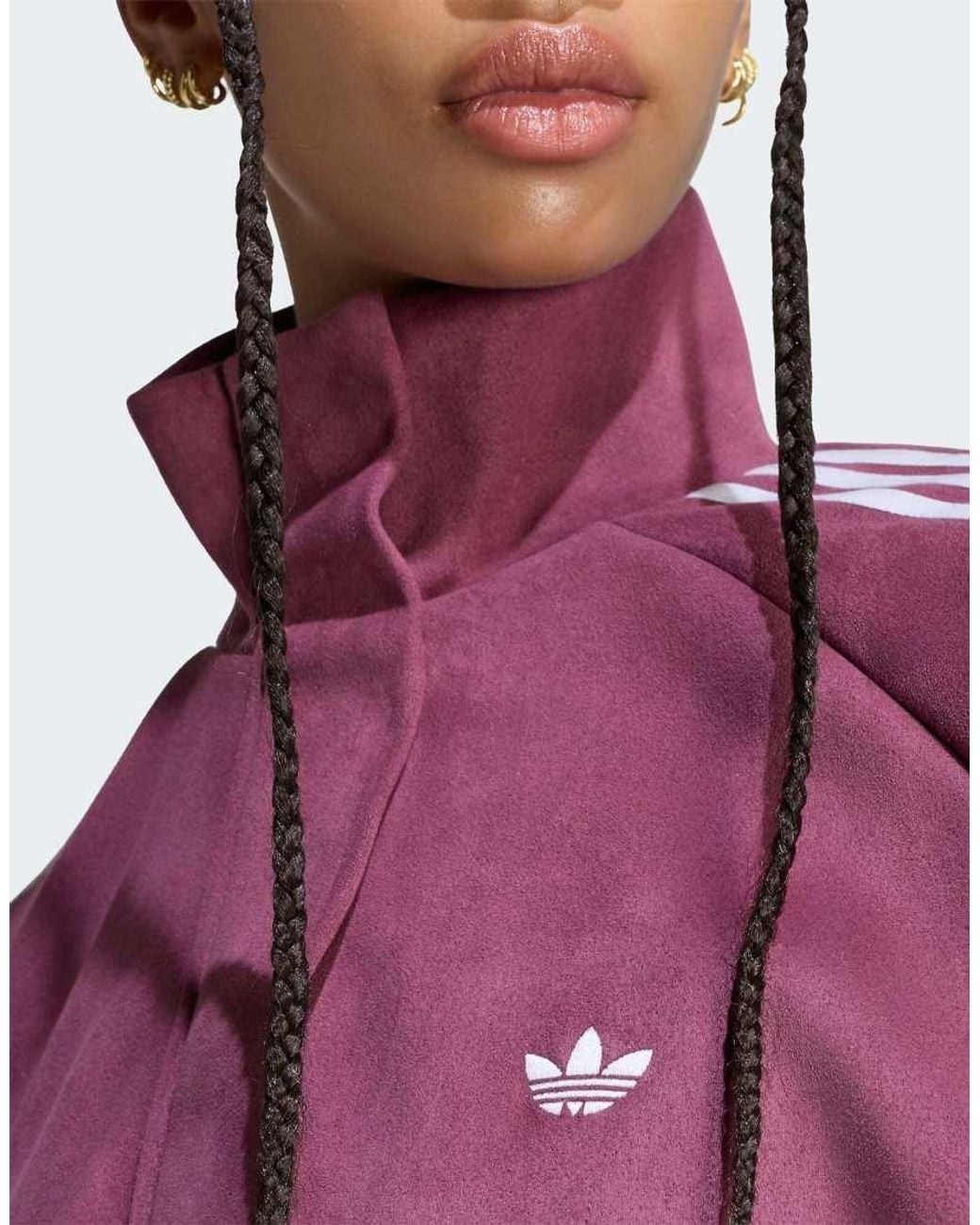 Adidas Originals Purple Faux Suede Track Jacket