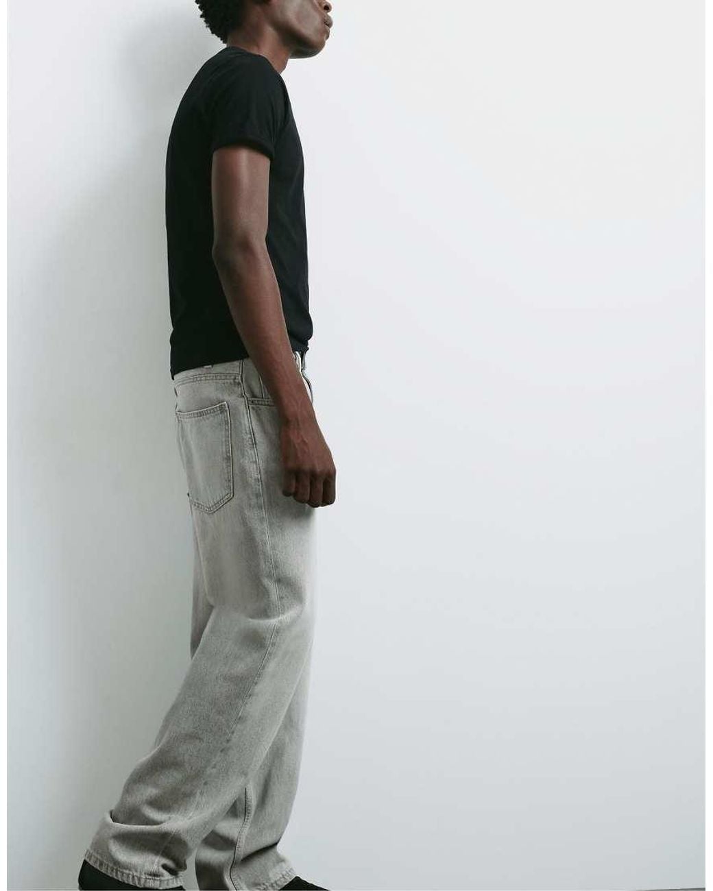 Pull&Bear Gray baggy Jeans for men