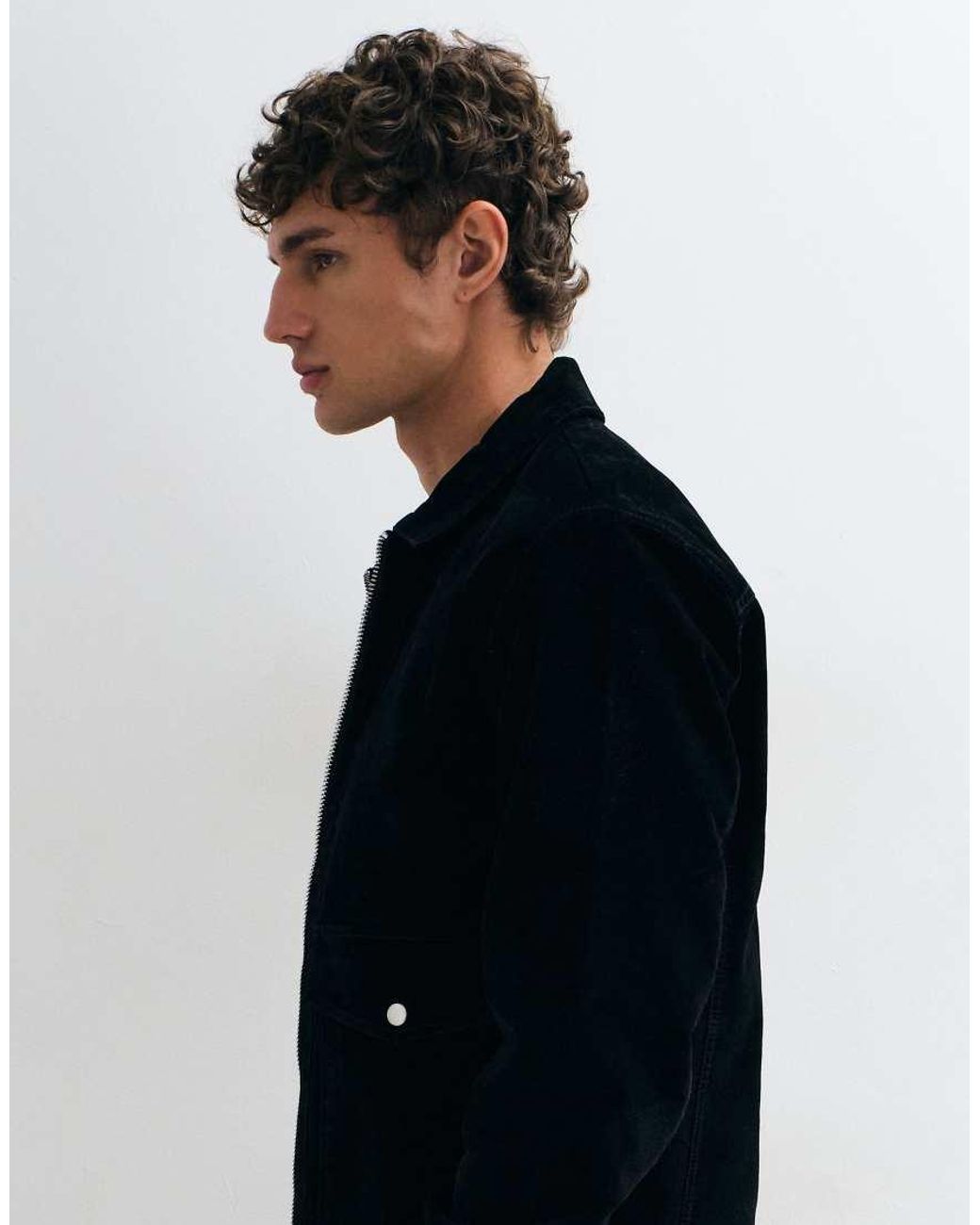 Only & Sons Blue Faux Leather Jacket for men