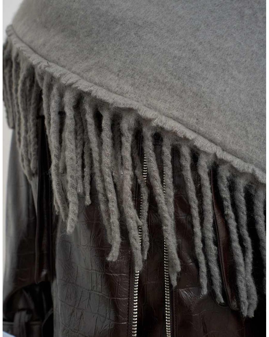 TOPSHOP Gray Susan Fringe Scarf