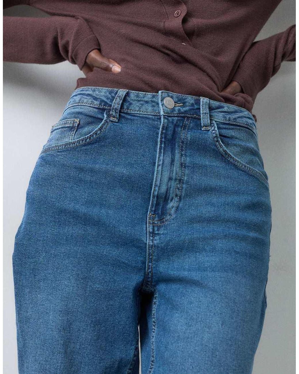 Vero Moda Blue High Rise Wide Leg Jeans