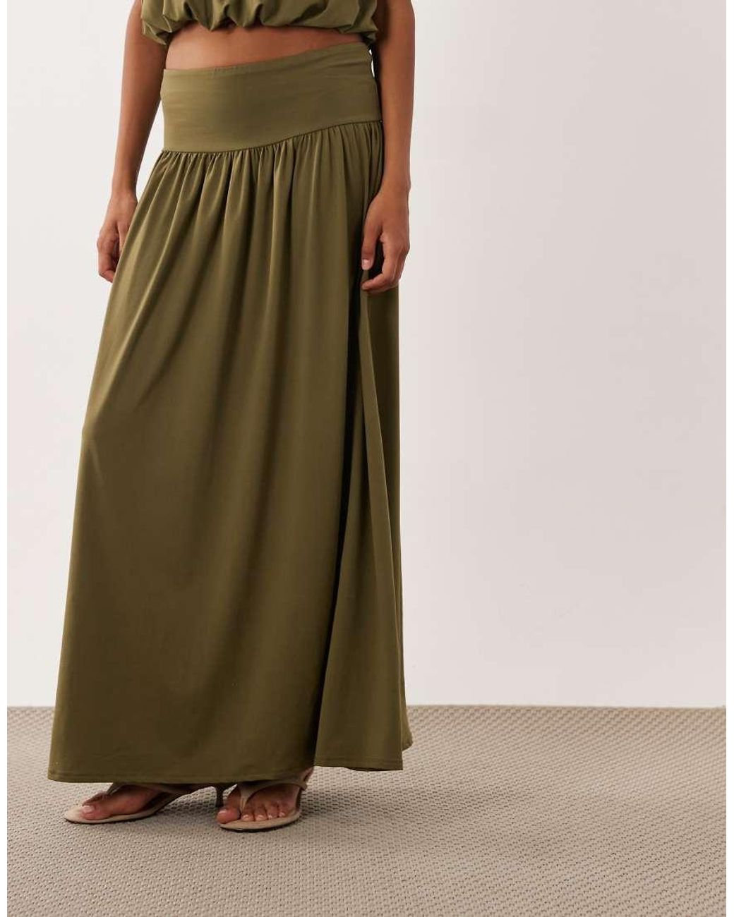ASOS Green Co-ord Dropped Waist Maxi Skirt With Split Detail