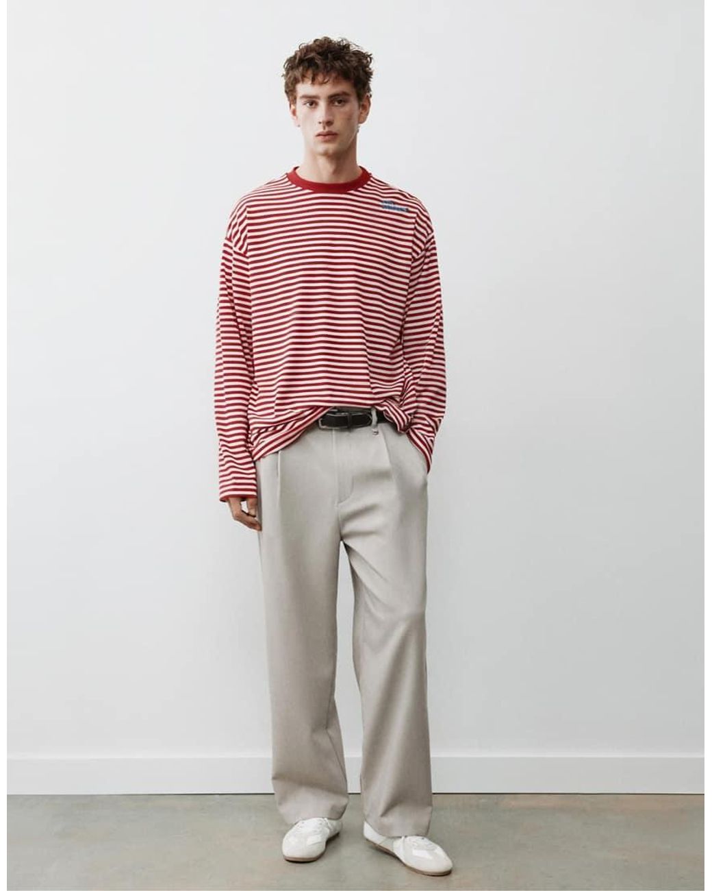 Pull&Bear Natural Tailored Darted Trousers for men