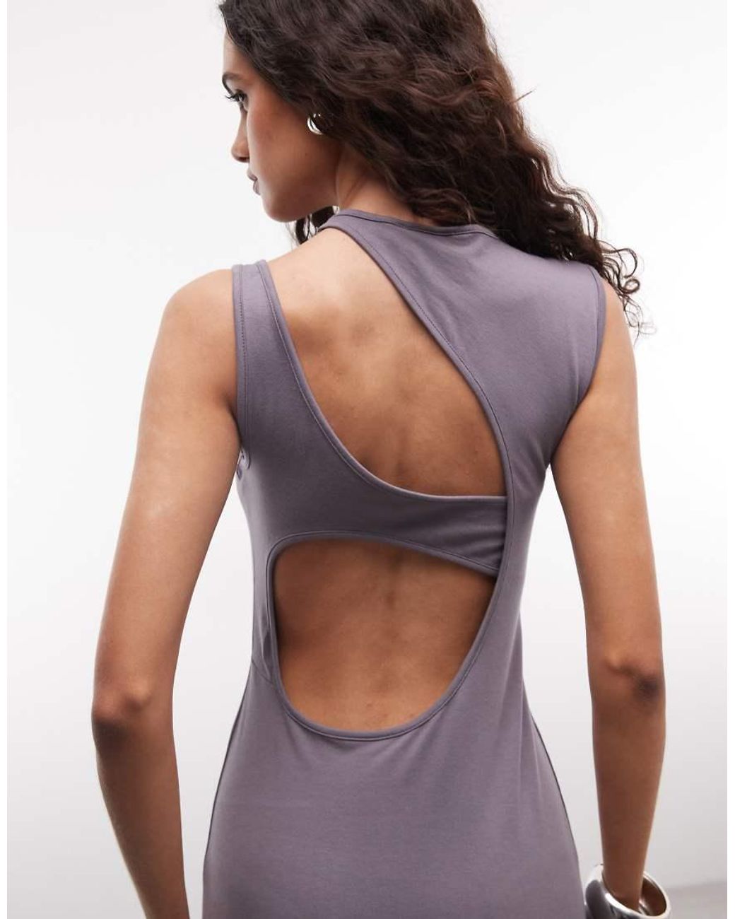 Weekday Purple Maxi Dress With Cut Out Back And Shoulder Detail