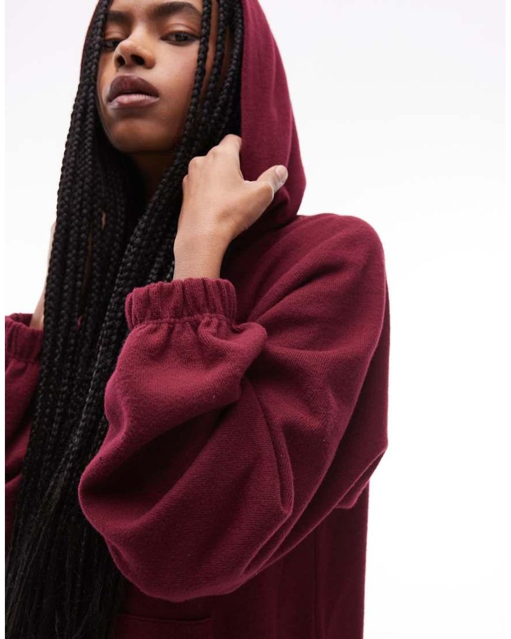 ASOS Red Supersoft Raglan Sleeve Oversized Hoodie