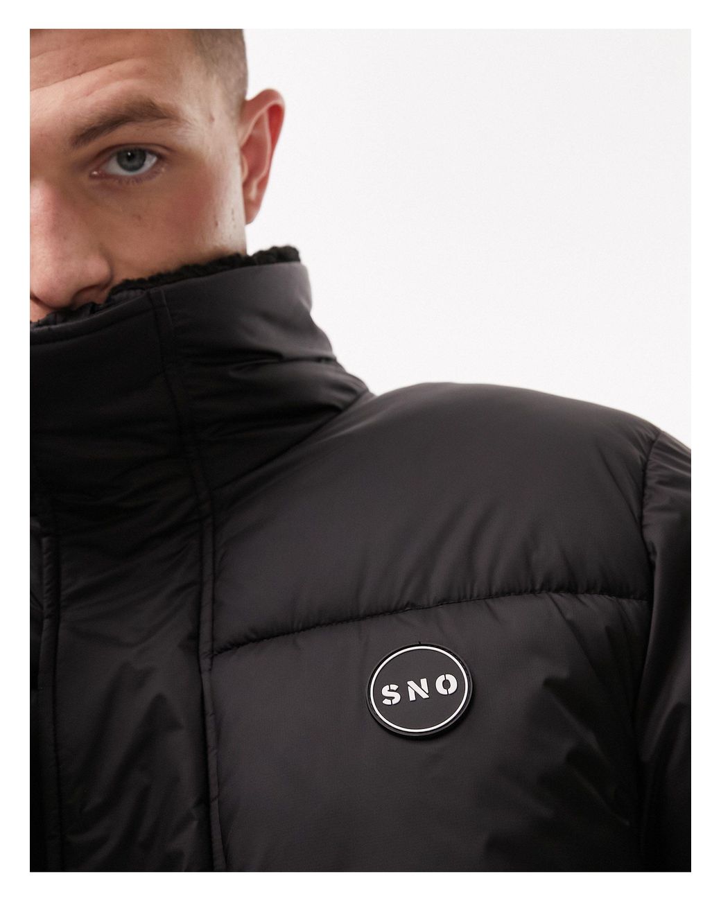 TOPMAN Sno Ski Puffer Jacket in Black for Men | Lyst