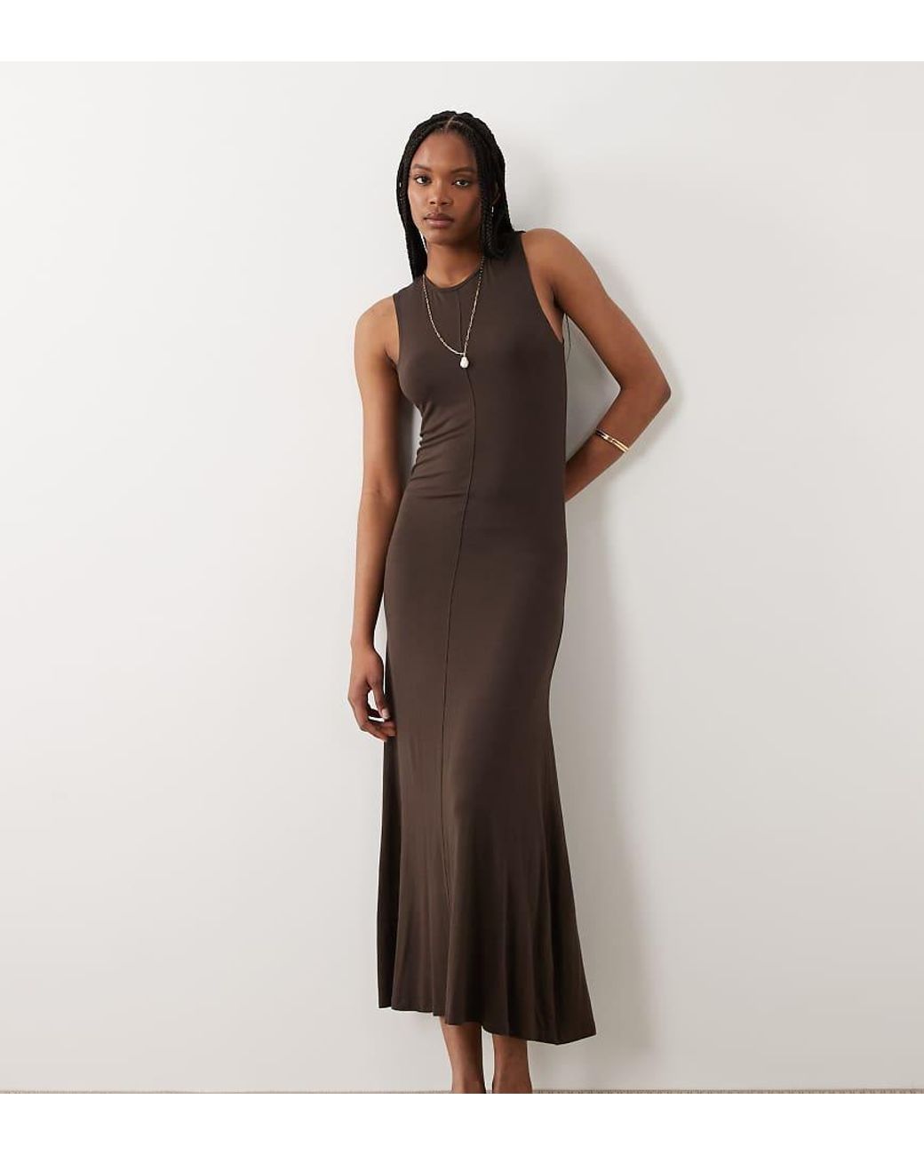 JDY Tall Brown Sleeveless Midaxi Dress