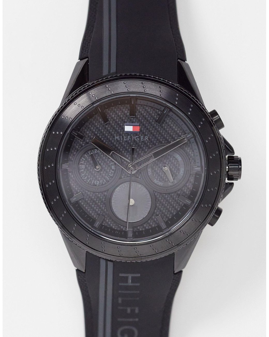 Tommy Hilfiger Mens Silicone Watch in Black for Men