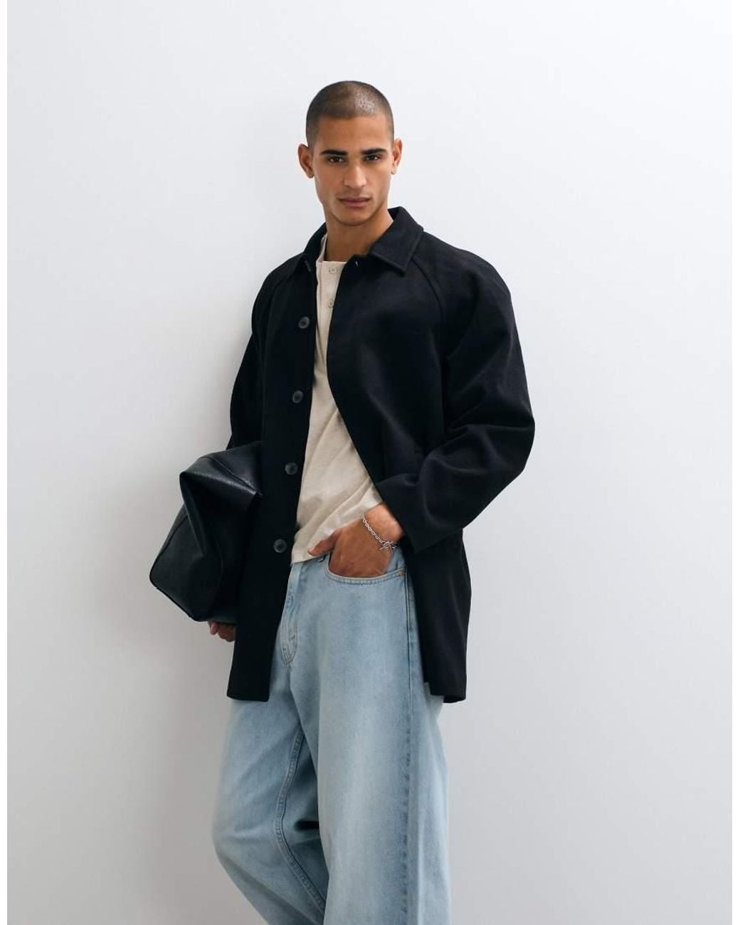 Abrigo Efecto Lana ASOS de hombre de color Blue