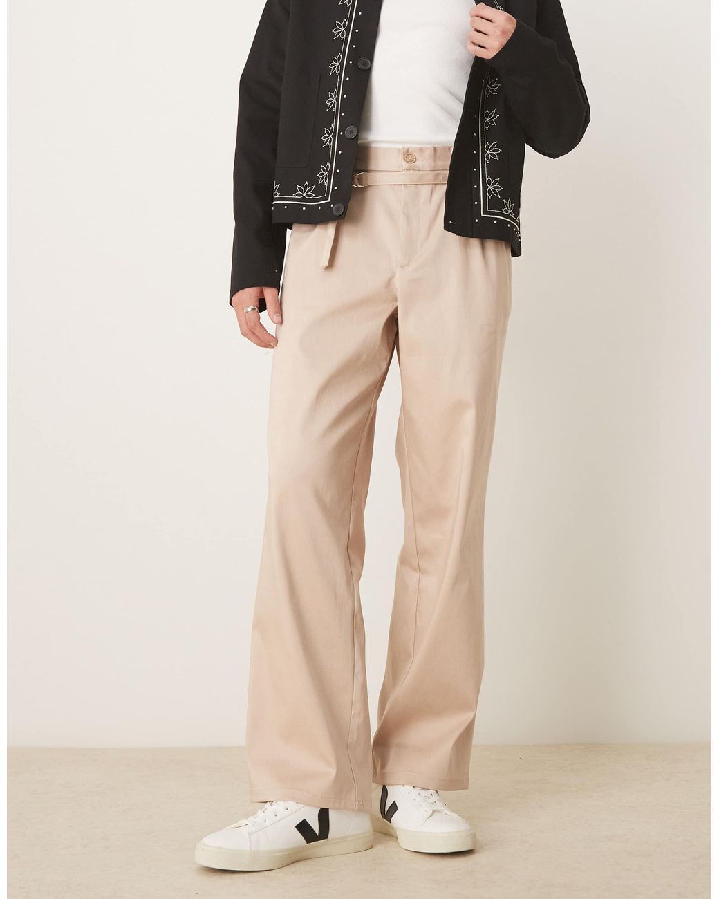 ASOS – elegante hose in Natural für Herren