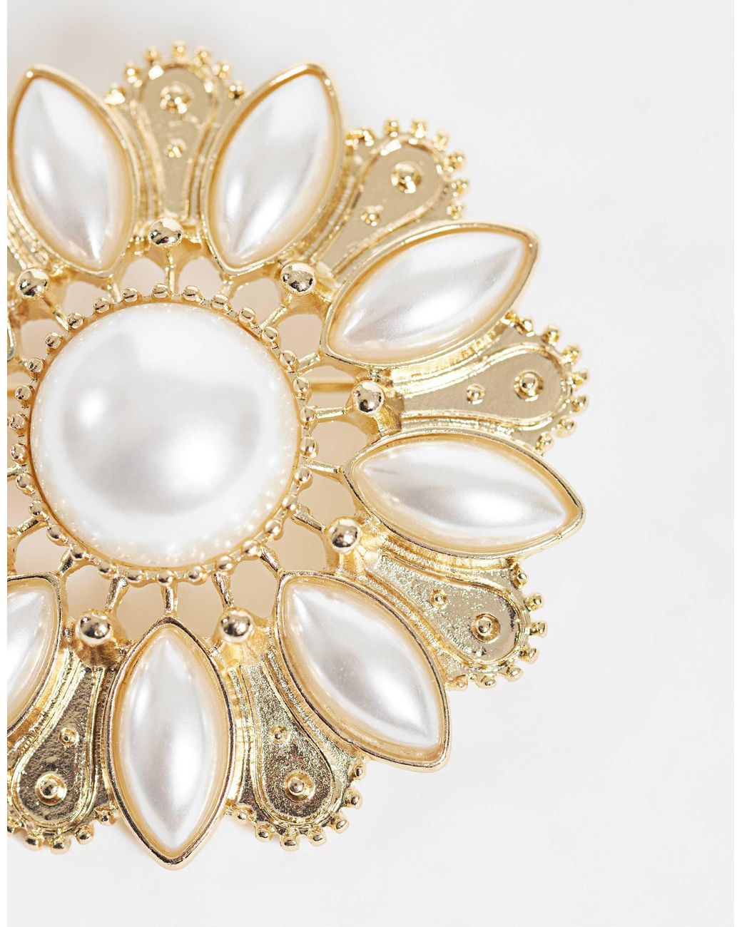 ASOS White Große brosche mit kunstperlen