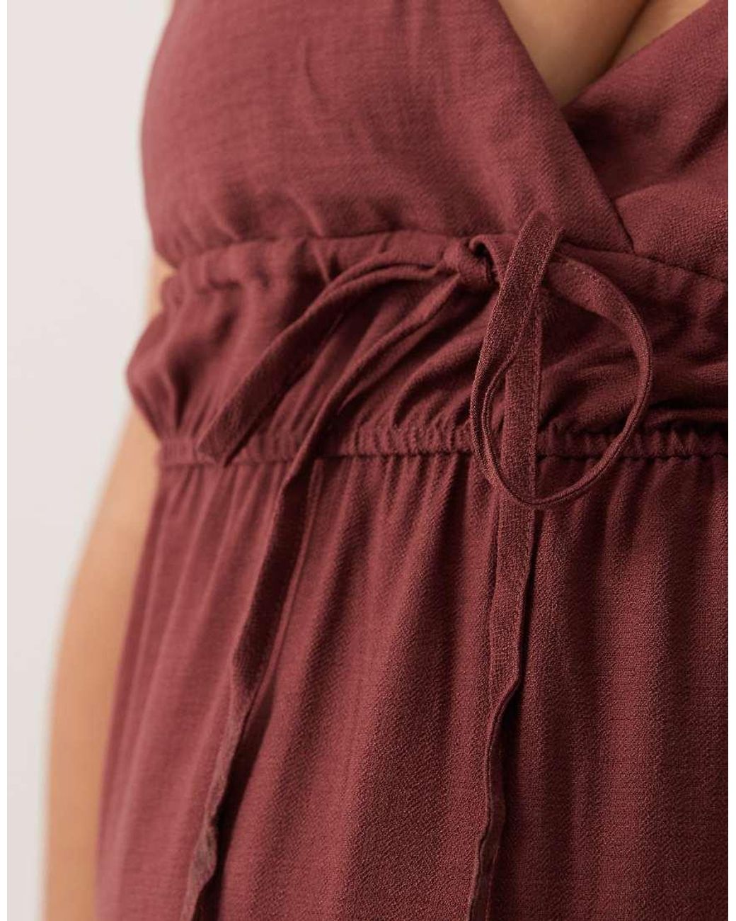 Vero Moda Red Tie Shoulder Cami Midi Tie Dress