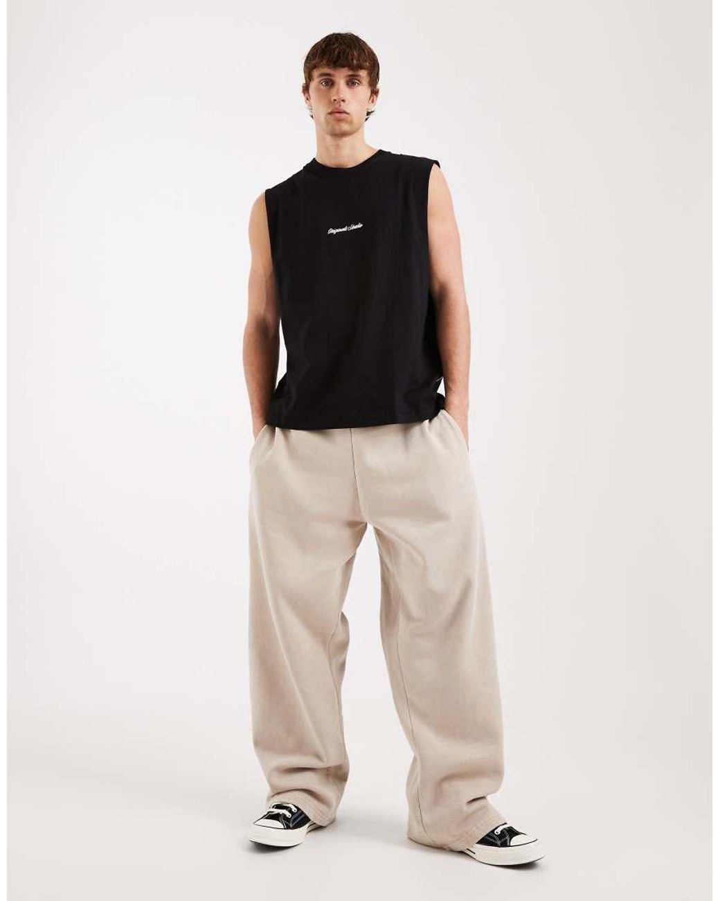 Jack & Jones Black Orginals Front Logo Vest for men