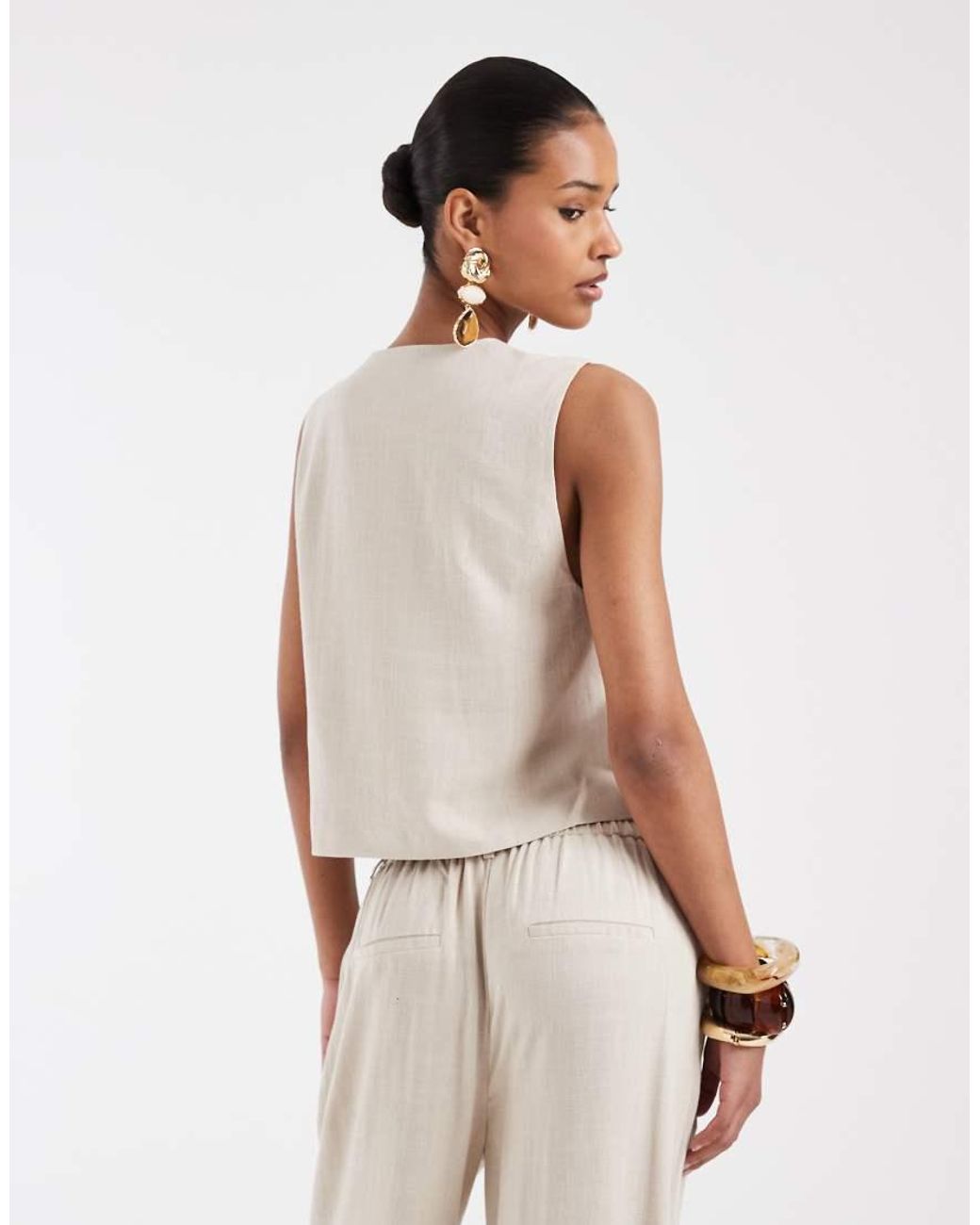 Pieces Natural Mix & Match Tailored Waistcoat
