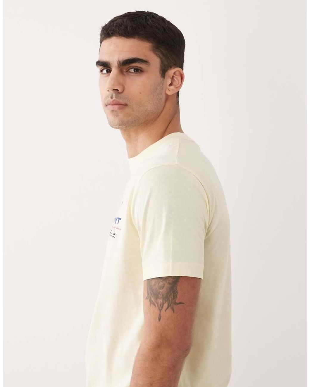 Gant Natural Coastal Chest Print T-Shirt for men