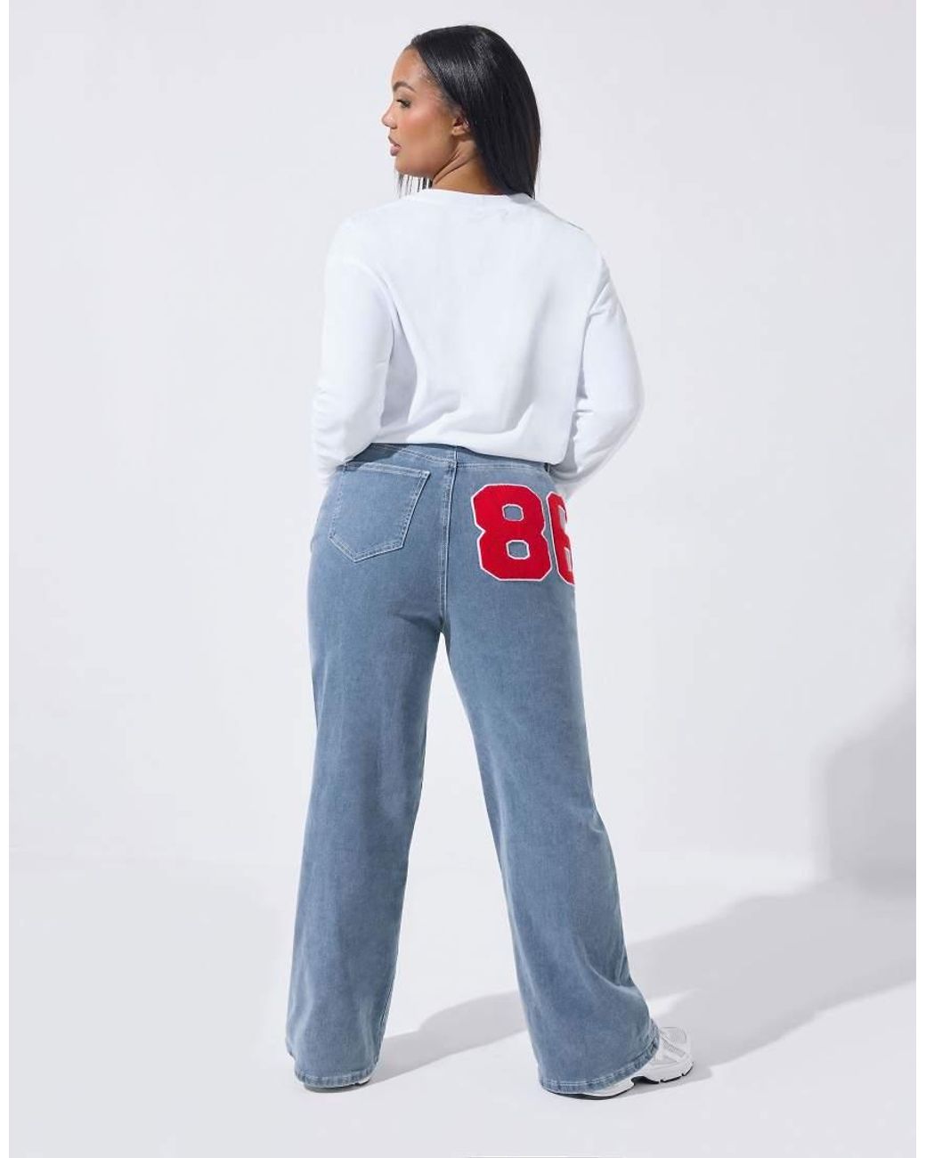 Yours Clothing White '86' Wide Leg Jeans
