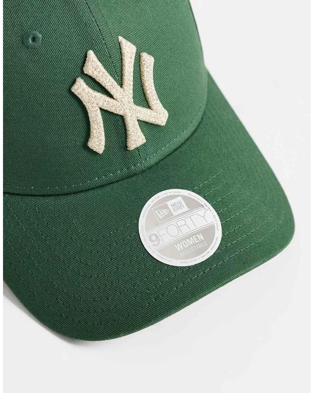 KTZ Green Ny Yankees Womens 9forty Metallic Logo Cap