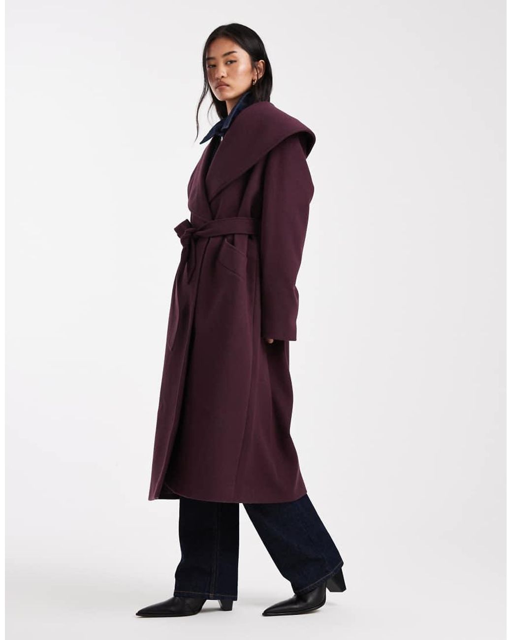 Miss Selfridge Blue Formal Wrap Coat
