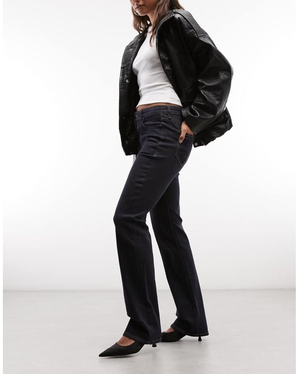 AllSaints Black Haldan Slim Bootcut Denim Jeans