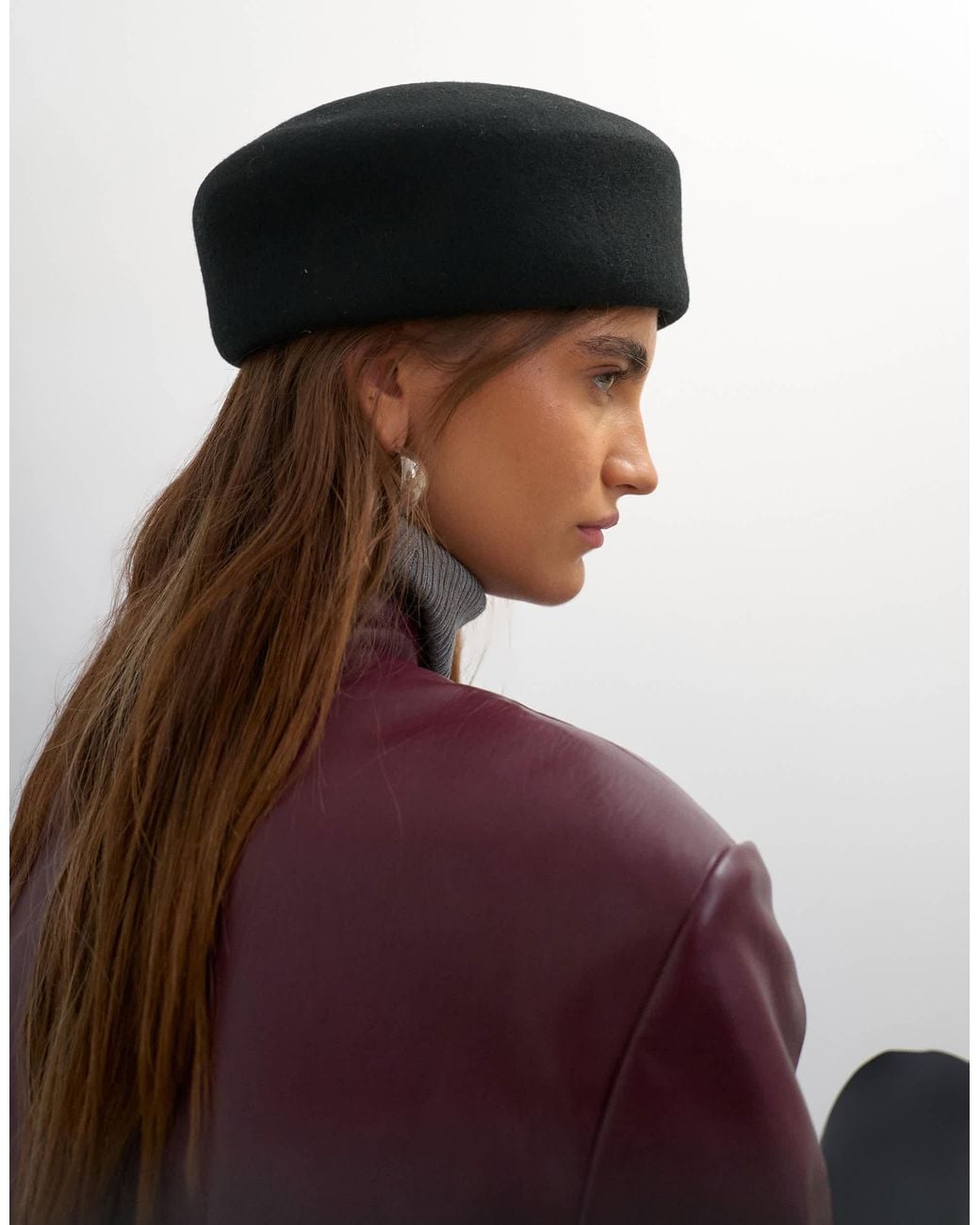 TOPSHOP Black Pillbox Hat