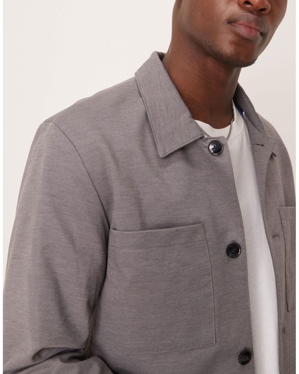 SELECTED Brown Jersey Slim Fit Suit Jacket for men