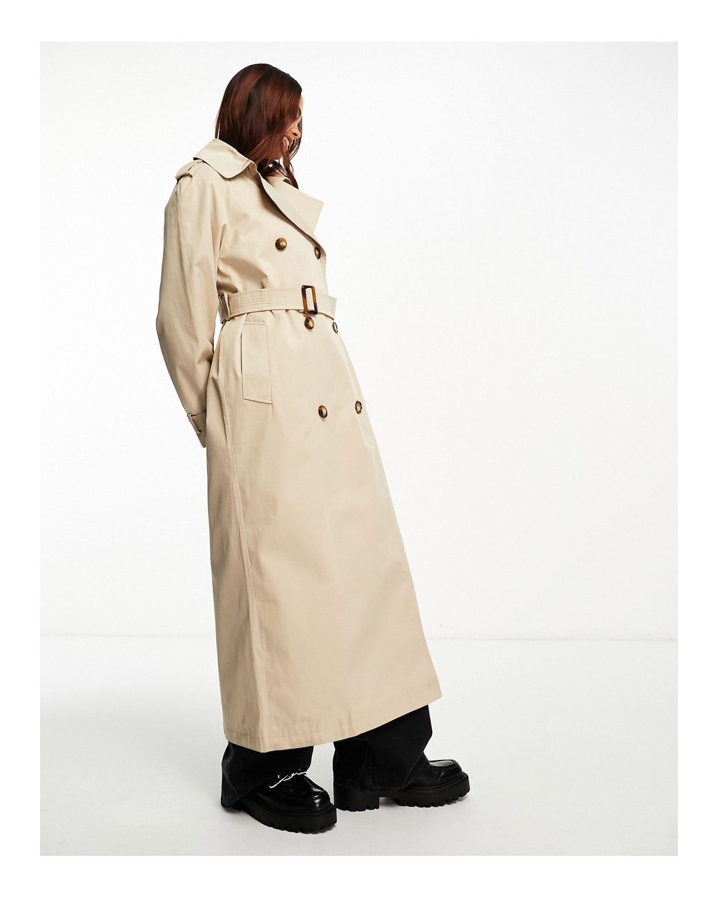 Miss Selfridge Premium Maxi Trench Coat in White Lyst UK