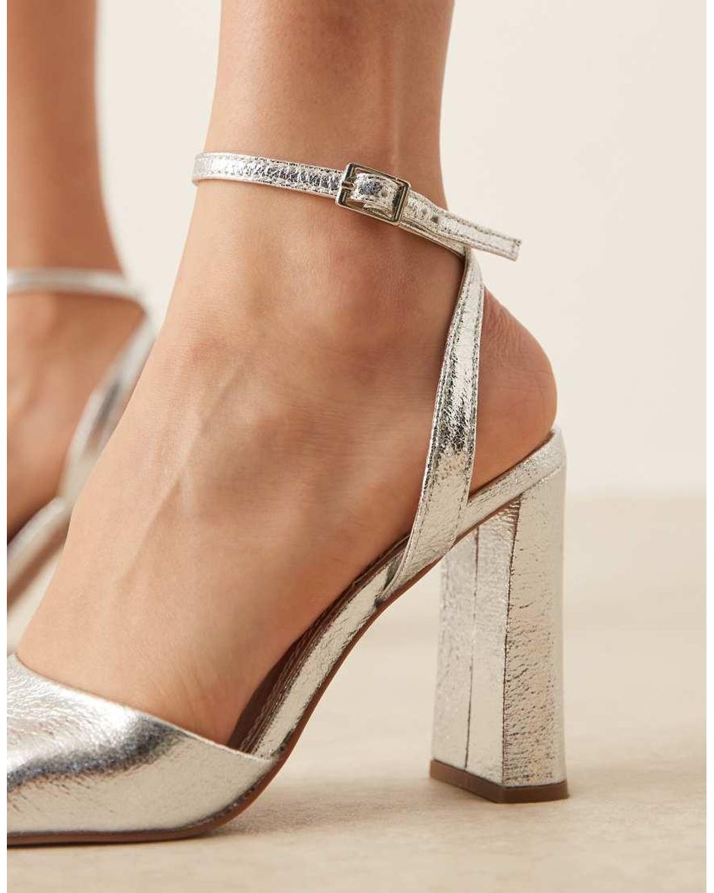 ASOS White Noah Barely There Block Heeled Sandals