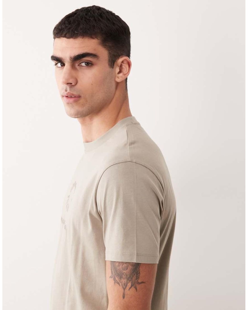 ARMANI EXCHANGE Natural Central Logo T-Shirt for men